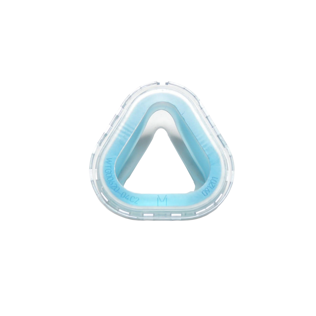 ComfortGel Blue Cushion for Philips Respironics nasal mask, triangular shape, front view