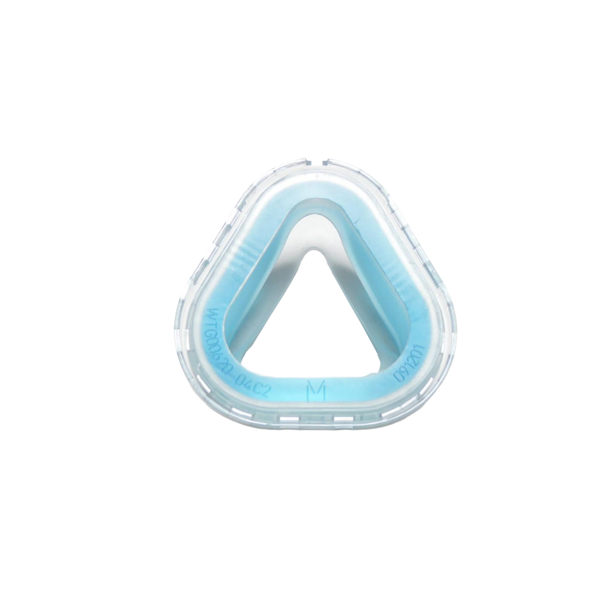 ComfortGel Blue Cushion for Philips Respironics nasal mask, triangular shape, front view