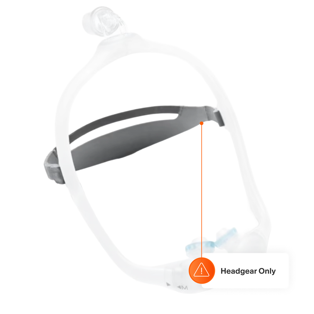 Philips Respironics DreamWear nasal headgear in white, shown from a front-facing angle.
