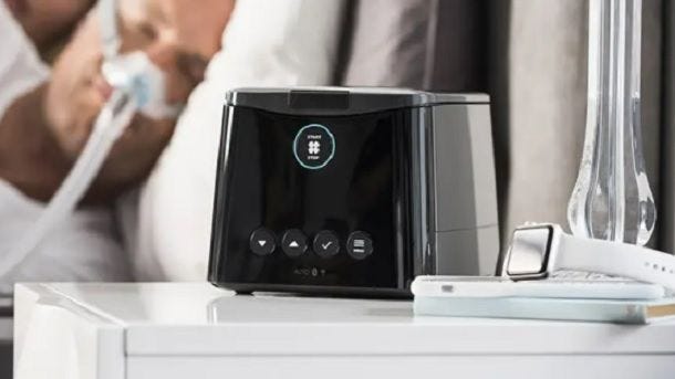fisher and paykel sleepstyle machine on nightstand