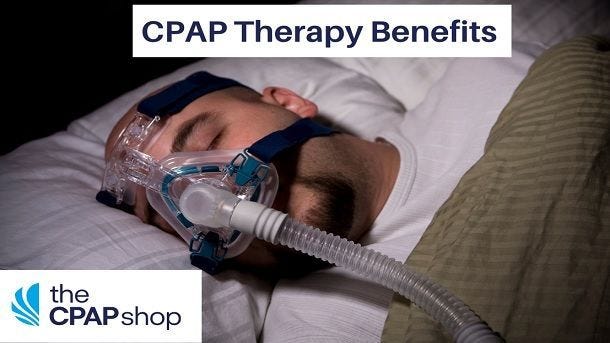 man wearing nasal cpap mask with hose attached