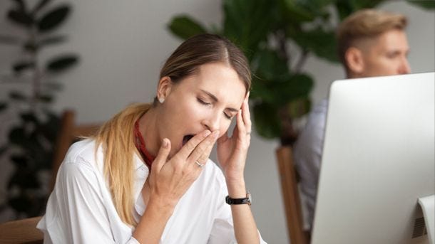 woman yawning