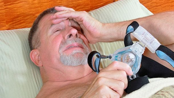 man sore from cpap equipment