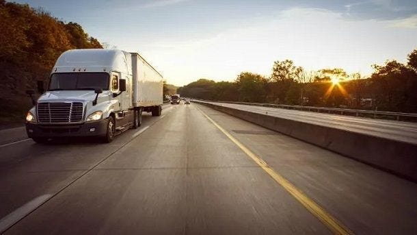 Truck on highway