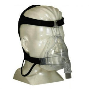 CPAP mask on mannequin head. 