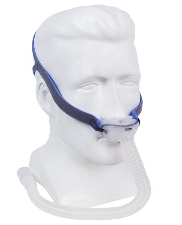 CPAP mask on mannequin. 