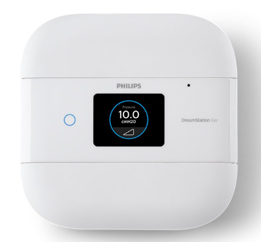 The DreamStation Go is a portable, lightweight travel CPAP.