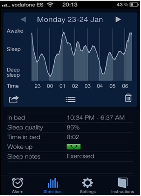 Screenshot of Sleep Cycle Alarm Clock by Northcube.