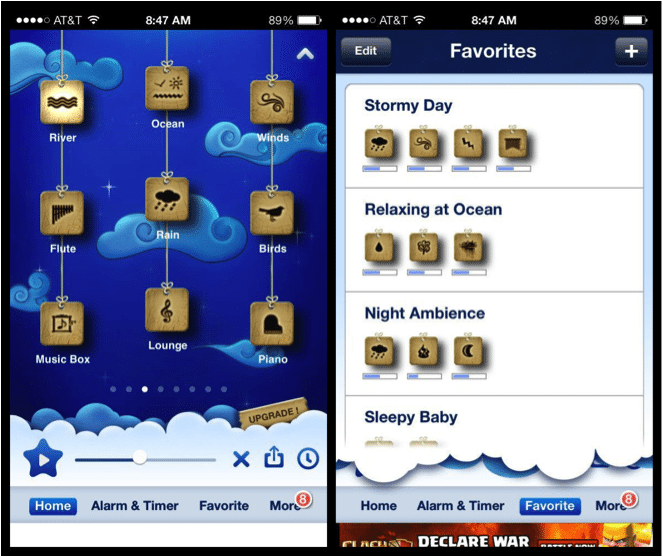 Relax Melodies mobile app.