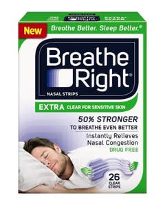 Breathe Right Extra Clear for Sensitive Skin, 26 Count