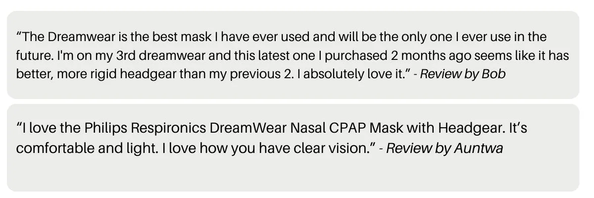 Customer Reviews of the DreamWear Nasal Mask