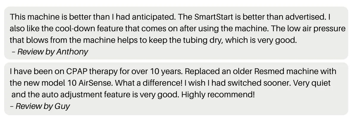 Customer Reviews of the AirSense 10