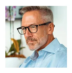 man wearing glasses